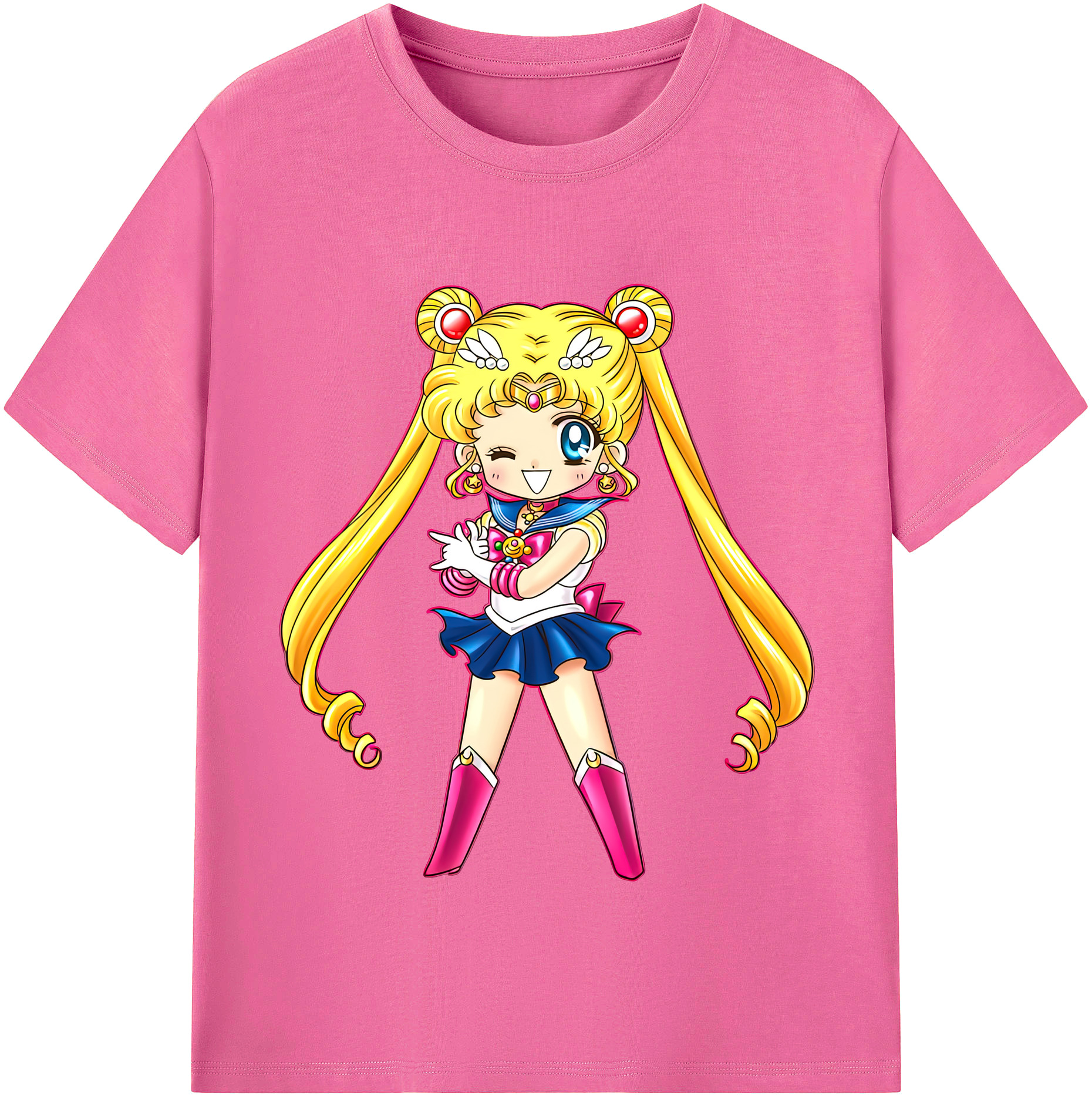 （画像用） 美少女戦士セーラームーン 月野 うさぎ つきの うさぎ Sailor Moon Tsukino Usagi レディースカジュアルプリントTシャツ（綿100％）